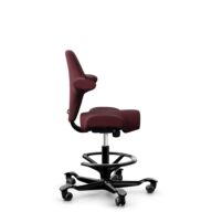 HÅG Capisco 8106 - Steelcut 3 (Kvadrat) - Laine / Polyamide - STT682 Chestnut - Noir - 265 mm (hauteur d’assise 53–79 cm) - Roues souples pour sols durs thumbnail