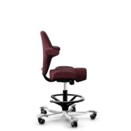 HÅG Capisco 8106 - Steelcut 3 (Kvadrat) - Laine / Polyamide - STT682 Chestnut - Noir - 265 mm (hauteur d’assise 53–79 cm) - Roues souples pour sols durs thumbnail