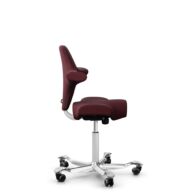 HÅG Capisco 8106 - Steelcut 3 (Kvadrat) - Wool / Polyamide - STT682 Chestnut - White - 200 mm (seat height 46-64cm) - Hard castors for soft floors thumbnail