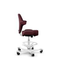 HÅG Capisco 8106 - Steelcut 3 (Kvadrat) - Laine / Polyamide - STT682 Chestnut - Blanc - 265 mm (hauteur d’assise 53–79 cm) - Roues souples pour sols durs thumbnail