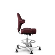 HÅG Capisco 8106 - Steelcut 3 (Kvadrat) - Laine / Polyamide - STT682 Chestnut - Argent - 265 mm (hauteur d’assise 53–79 cm) - Patins thumbnail