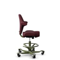 HÅG Capisco 8106 - Steelcut 3 (Kvadrat) - Wool / Polyamide - STT682 Chestnut - Moss Grey - 265 mm (seat height 53-79cm) - Hard castors for soft floors thumbnail
