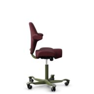 HÅG Capisco 8106 - Steelcut 3 (Kvadrat) - Lana / Poliamida - STT682 Chestnut - Moss Grey - 265 mm (seat height 53-79cm) - Soft castors for hard floors thumbnail