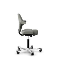 HÅG Capisco 8106 - Paloma Soft (Wollsdorf) - Semi-aniline leather - ATG55115 - Warm grey - Black - 265 mm (seat height 53-79cm) - Hard castors for soft floors thumbnail