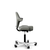 HÅG Capisco 8106 - Paloma Soft (Wollsdorf) - Semi-aniline leather - ATG55115 - Warm grey - Black - 265 mm (seat height 53-79cm) - Soft castors for hard floors thumbnail