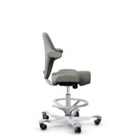 HÅG Capisco 8106 - Paloma Soft (Wollsdorf) - Semi-aniline leather - ATG55115 - Warm grey - Silver - 265 mm (seat height 53-79cm) - Hard castors for soft floors thumbnail