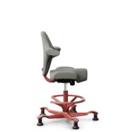 HÅG Capisco 8106 - Paloma Soft (Wollsdorf) - Cuir semi-aniline - ATG55115 - Warm grey - Blush Rose - 265 mm (hauteur d’assise 53–79 cm) - Patins thumbnail