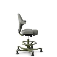 HÅG Capisco 8106 - Paloma Soft (Wollsdorf) - Semi-aniline leather - ATG55115 - Warm grey - Moss Grey - 200 mm (seat height 46-64cm) - Glides thumbnail