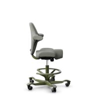 HÅG Capisco 8106 - Paloma Soft (Wollsdorf) - Semi-aniline leather - ATG55115 - Warm grey - Moss Grey - 265 mm (seat height 53-79cm) - Hard castors for soft floors thumbnail