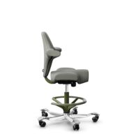 HÅG Capisco 8106 - Paloma Soft (Wollsdorf) - Semi-aniline leather - ATG55115 - Warm grey - Moss Grey - 265 mm (seat height 53-79cm) - Hard castors for soft floors thumbnail