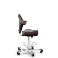 HÅG Capisco 8106 - Paloma Soft (Wollsdorf) - Semi-aniline leather - ATG55130 - Dark brown - White - 200 mm (seat height 46-64cm) - Hard castors for soft floors thumbnail