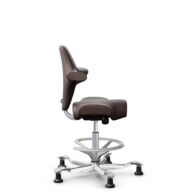 HÅG Capisco 8106 - Paloma Soft (Wollsdorf) - Cuero semi-anilina - ATG55130 - Dark brown - Silver - 265 mm (seat height 53-79cm) - Glides thumbnail