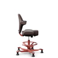 HÅG Capisco 8106 - Paloma Soft (Wollsdorf) - Semi-aniline leather - ATG55130 - Dark brown - Blush Rose - 200 mm (seat height 46-64cm) - Glides thumbnail