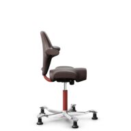 HÅG Capisco 8106 - Paloma Soft (Wollsdorf) - Cuero semi-anilina - ATG55130 - Dark brown - Blush Rose - 265 mm (seat height 53-79cm) - Glides thumbnail