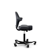 HÅG Capisco 8106 - Paloma Soft (Wollsdorf) - Semi-aniline leather - ATG55185 - Charcoal - Black - 150mm (seat height 40–55cm) - Soft castors for hard floors thumbnail