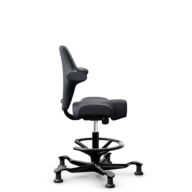 HÅG Capisco 8106 - Paloma Soft (Wollsdorf) - Cuero semi-anilina - ATG55185 - Charcoal - Black - 200 mm (seat height 46-64cm) - Glides thumbnail