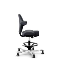 HÅG Capisco 8106 - Paloma Soft (Wollsdorf) - Semi-aniline leather - ATG55185 - Charcoal - Black - 200 mm (seat height 46-64cm) - Glides thumbnail