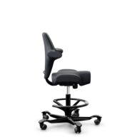 HÅG Capisco 8106 - Paloma Soft (Wollsdorf) - Skóra półanilinowa - ATG55185 - Charcoal - Black - 265 mm (seat height 53-79cm) - Hard castors for soft floors thumbnail