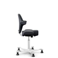 HÅG Capisco 8106 - Paloma Soft (Wollsdorf) - Semi-aniline leather - ATG55185 - Charcoal - White - 200 mm (seat height 46-64cm) - Glides thumbnail
