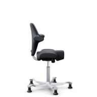 HÅG Capisco 8106 - Paloma Soft (Wollsdorf) - Cuero semi-anilina - ATG55185 - Charcoal - Silver - 150mm (seat height 40–55cm) - Glides thumbnail