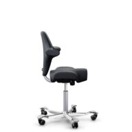 HÅG Capisco 8106 - Paloma Soft (Wollsdorf) - Semi-aniline leather - ATG55185 - Charcoal - Silver - 265 mm (seat height 53-79cm) - Hard castors for soft floors thumbnail