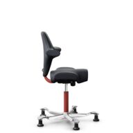 HÅG Capisco 8106 - Paloma Soft (Wollsdorf) - Cuero semi-anilina - ATG55185 - Charcoal - Blush Rose - 150mm (seat height 40–55cm) - Glides thumbnail