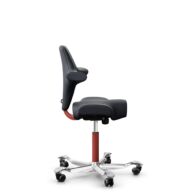HÅG Capisco 8106 - Paloma Soft (Wollsdorf) - Cuir semi-aniline - ATG55185 - Charcoal - Blush Rose - 200 mm (hauteur d’assise 46–64 cm) - Roues souples pour sols durs thumbnail