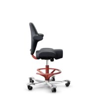 HÅG Capisco 8106 - Paloma Soft (Wollsdorf) - Cuir semi-aniline - ATG55185 - Charcoal - Blush Rose - 200 mm (hauteur d’assise 46–64 cm) - Roues souples pour sols durs thumbnail