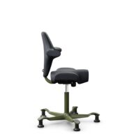 HÅG Capisco 8106 - Paloma Soft (Wollsdorf) - Cuero semi-anilina - ATG55185 - Charcoal - Moss Grey - 200 mm (seat height 46-64cm) - Glides thumbnail