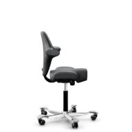 HÅG Capisco 8106 - Paloma Soft (Wollsdorf) - Skóra półanilinowa - ATG55206 - Grey - Black - 150mm (seat height 40–55cm) - Soft castors for hard floors thumbnail