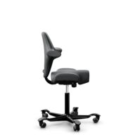 HÅG Capisco 8106 - Paloma Soft (Wollsdorf) - Semi-aniline leather - ATG55206 - Grey - Black - 265 mm (seat height 53-79cm) - Soft castors for hard floors thumbnail