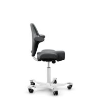 HÅG Capisco 8106 - Paloma Soft (Wollsdorf) - Semi-aniline leather - ATG55206 - Grey - White - 150mm (seat height 40–55cm) - Soft castors for hard floors thumbnail