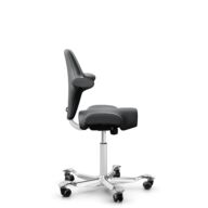 HÅG Capisco 8106 - Paloma Soft (Wollsdorf) - Semi-aniline leather - ATG55206 - Grey - White - 200 mm (seat height 46-64cm) - Soft castors for hard floors thumbnail