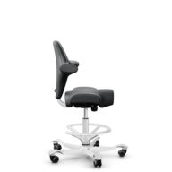 HÅG Capisco 8106 - Paloma Soft (Wollsdorf) - Semi-aniline leather - ATG55206 - Grey - White - 265 mm (seat height 53-79cm) - Soft castors for hard floors thumbnail