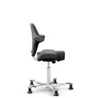 HÅG Capisco 8106 - Paloma Soft (Wollsdorf) - Semi-aniline leather - ATG55206 - Grey - White - 265 mm (seat height 53-79cm) - Glides thumbnail
