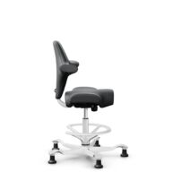 HÅG Capisco 8106 - Paloma Soft (Wollsdorf) - Semi-aniline leather - ATG55206 - Grey - White - 265 mm (seat height 53-79cm) - Glides thumbnail