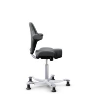 HÅG Capisco 8106 - Paloma Soft (Wollsdorf) - Skóra półanilinowa - ATG55206 - Grey - Silver - 150mm (seat height 40–55cm) - Glides thumbnail