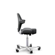 HÅG Capisco 8106 - Paloma Soft (Wollsdorf) - Cuir semi-aniline - ATG55206 - Grey - Argent - 200 mm (hauteur d’assise 46–64 cm) - Roues souples pour sols durs thumbnail