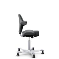 HÅG Capisco 8106 - Paloma Soft (Wollsdorf) - Skóra półanilinowa - ATG55206 - Grey - Silver - 265 mm (seat height 53-79cm) - Glides thumbnail