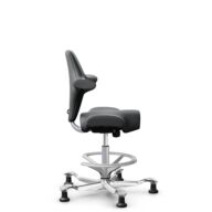 HÅG Capisco 8106 - Paloma Soft (Wollsdorf) - Cuero semi-anilina - ATG55206 - Grey - Silver - 265 mm (seat height 53-79cm) - Glides thumbnail