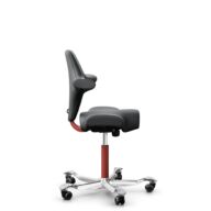 HÅG Capisco 8106 - Paloma Soft (Wollsdorf) - Semi-aniline leather - ATG55206 - Grey - Blush Rose - 200 mm (seat height 46-64cm) - Hard castors for soft floors thumbnail