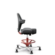 HÅG Capisco 8106 - Paloma Soft (Wollsdorf) - Semi-aniline leather - ATG55206 - Grey - Blush Rose - 200 mm (seat height 46-64cm) - Glides thumbnail
