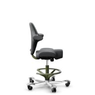 HÅG Capisco 8106 - Paloma Soft (Wollsdorf) - Semi-aniline leather - ATG55206 - Grey - Moss Grey - 200 mm (seat height 46-64cm) - Soft castors for hard floors thumbnail
