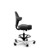 HÅG Capisco 8106 - Paloma Soft (Wollsdorf) - Semi-aniline leather - PL56100 Black - Black - 200 mm (seat height 46-64cm) - Soft castors for hard floors thumbnail