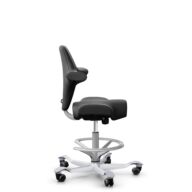 HÅG Capisco 8106 - Paloma Soft (Wollsdorf) - Cuero semi-anilina - PL56100 Black - Silver - 200 mm (seat height 46-64cm) - Soft castors for hard floors thumbnail