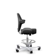HÅG Capisco 8106 - Paloma Soft (Wollsdorf) - Semi-aniline leather - PL56100 Black - Silver - 265 mm (seat height 53-79cm) - Soft castors for hard floors thumbnail