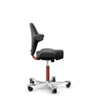 HÅG Capisco 8106 - Paloma Soft (Wollsdorf) - Cuero semi-anilina - PL56100 Black - Blush Rose - 150mm (seat height 40–55cm) - Soft castors for hard floors thumbnail