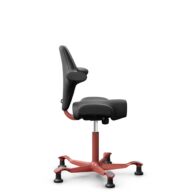 HÅG Capisco 8106 - Paloma Soft (Wollsdorf) - Semi-aniline leather - PL56100 Black - Blush Rose - 150mm (seat height 40–55cm) - Glides thumbnail