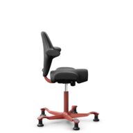 HÅG Capisco 8106 - Paloma Soft (Wollsdorf) - Cuir semi-aniline - PL56100 Black - Blush Rose - 200 mm (hauteur d’assise 46–64 cm) - Patins thumbnail