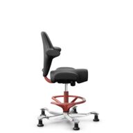 HÅG Capisco 8106 - Paloma Soft (Wollsdorf) - Cuir semi-aniline - PL56100 Black - Blush Rose - 200 mm (hauteur d’assise 46–64 cm) - Patins thumbnail